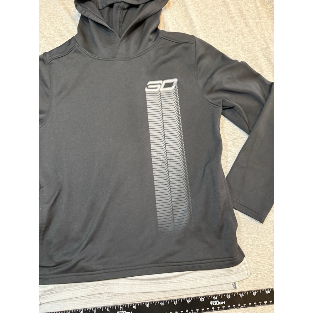 Under Armour Youth size Med Black Steph Curry Long Sleeve Boy hooded - Picture 3 of 12
